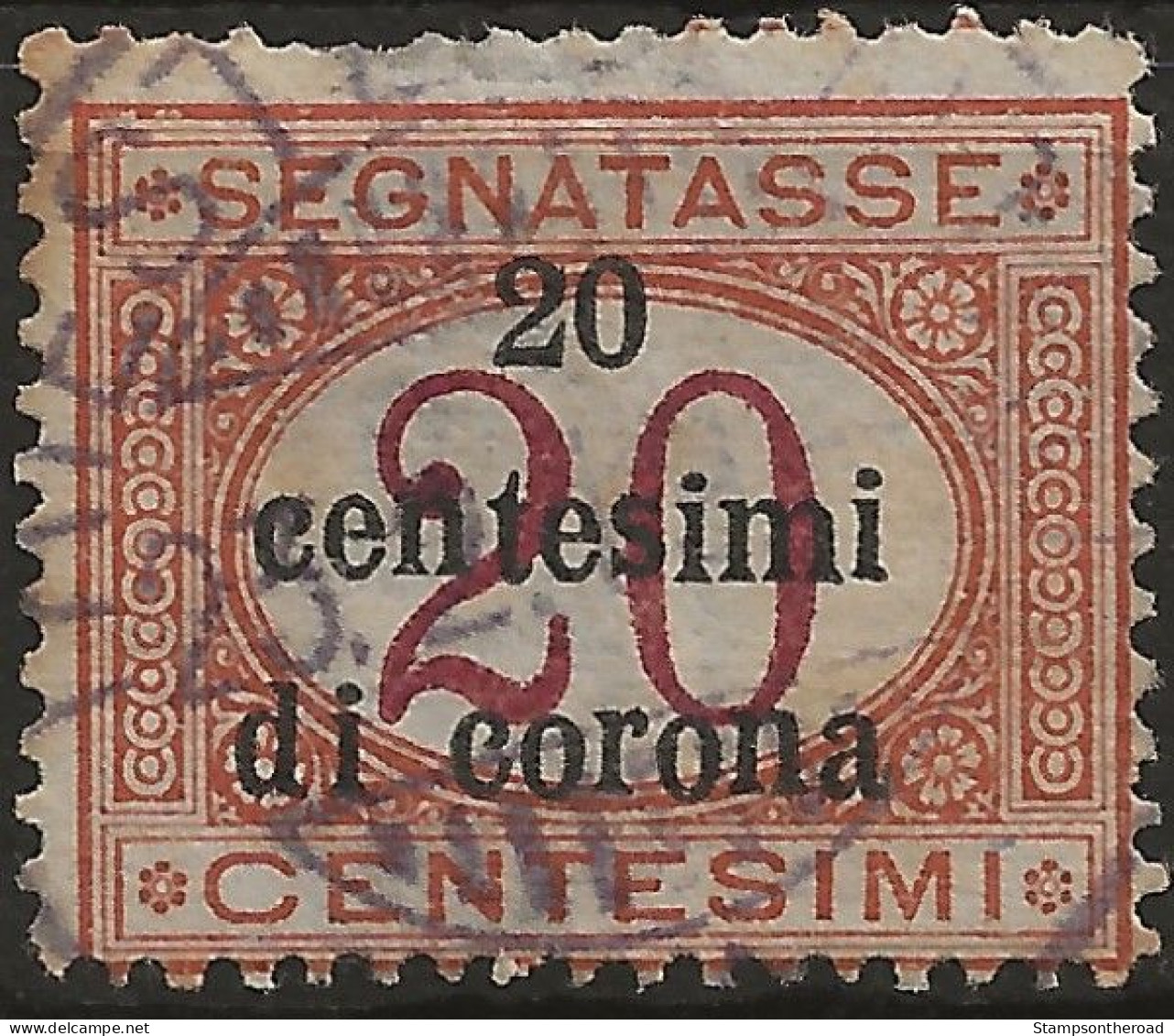 TRTTSx3U8,1919 Terre Redente - Trento E Trieste, Sassone Nr. 3, Segnatasse Usato Per Posta °/ - Trento & Trieste