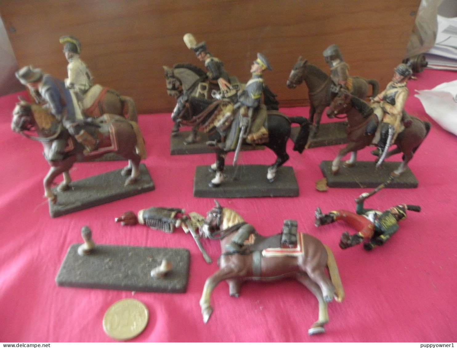 7 Vintage Chevaliers à Cheval DEA By Cassandra En Plomb - Soldats De Plomb