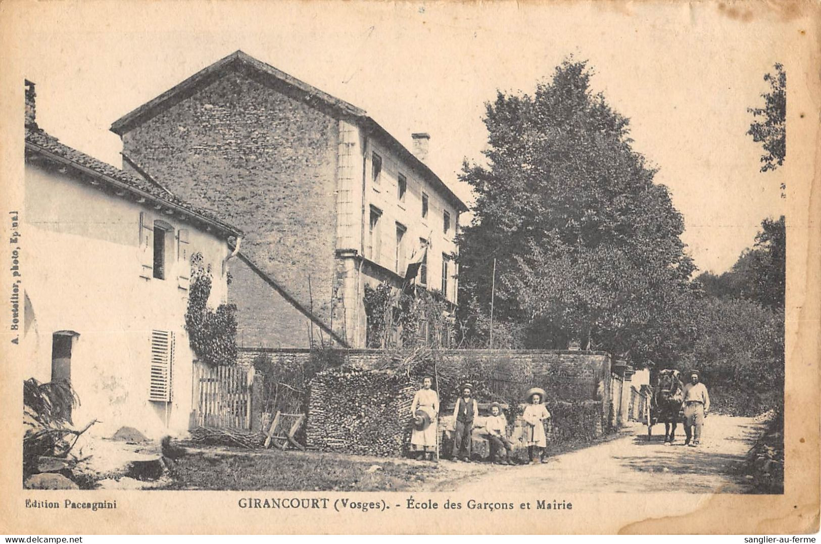 CPA 88 GIRANCOURT / ECOLE DES GARCONS ET MAIRIE - Other & Unclassified