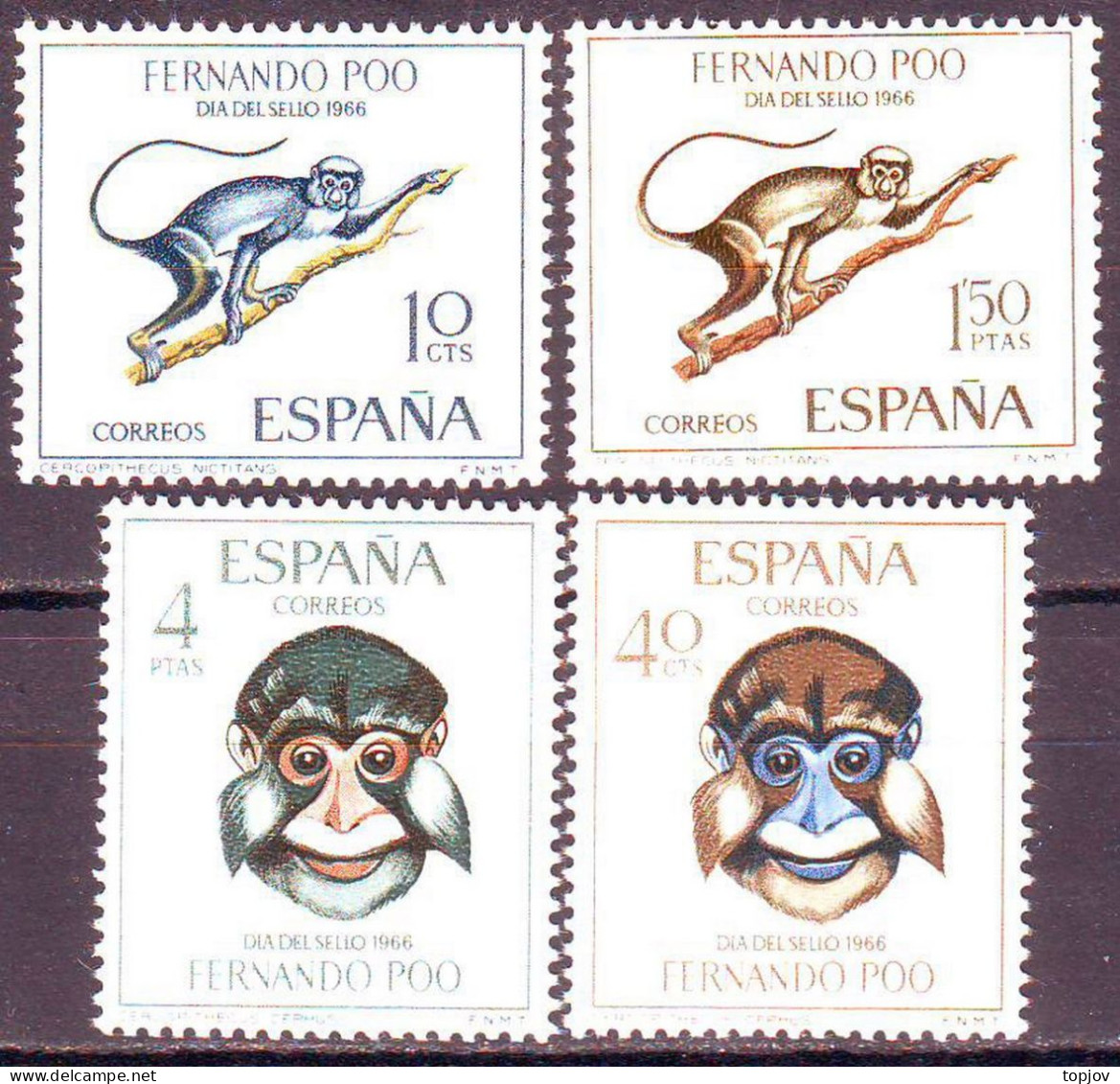 SPAIN FERNANDO POO - MANKEYS - **MNH - 1966 - Singes