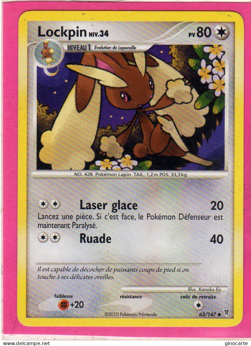 Carte Pokemon Francaise 2010 Platine Vainqueur Suppreme 63/147 Lockpin 80pv Neuve - Platin