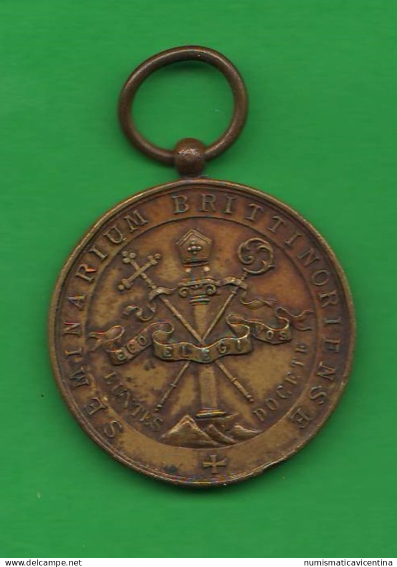 Medaglia Médaille Seminarium Brittinoriense Virtute Praemium  XIX Siècle - Religion & Esotérisme