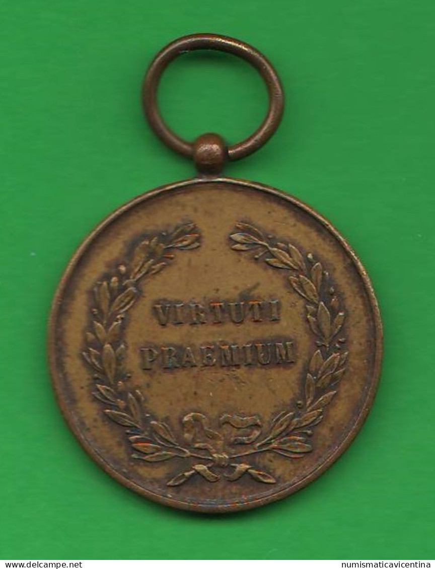 Medaglia Médaille Seminarium Brittinoriense Virtute Praemium  XIX Siècle - Religion &  Esoterik