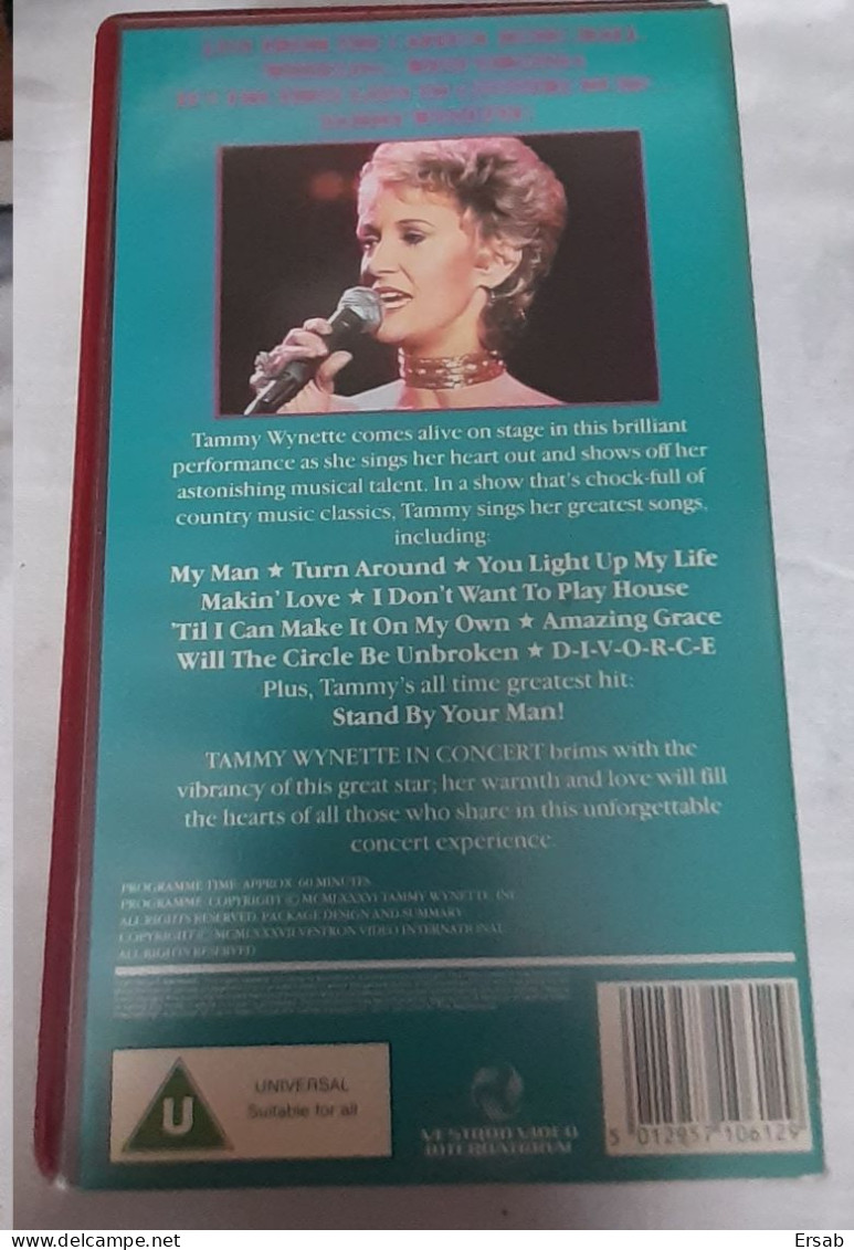 Cassette Vidéo Tammy Wynette In Concert Video Tape  VHS - Andere & Zonder Classificatie