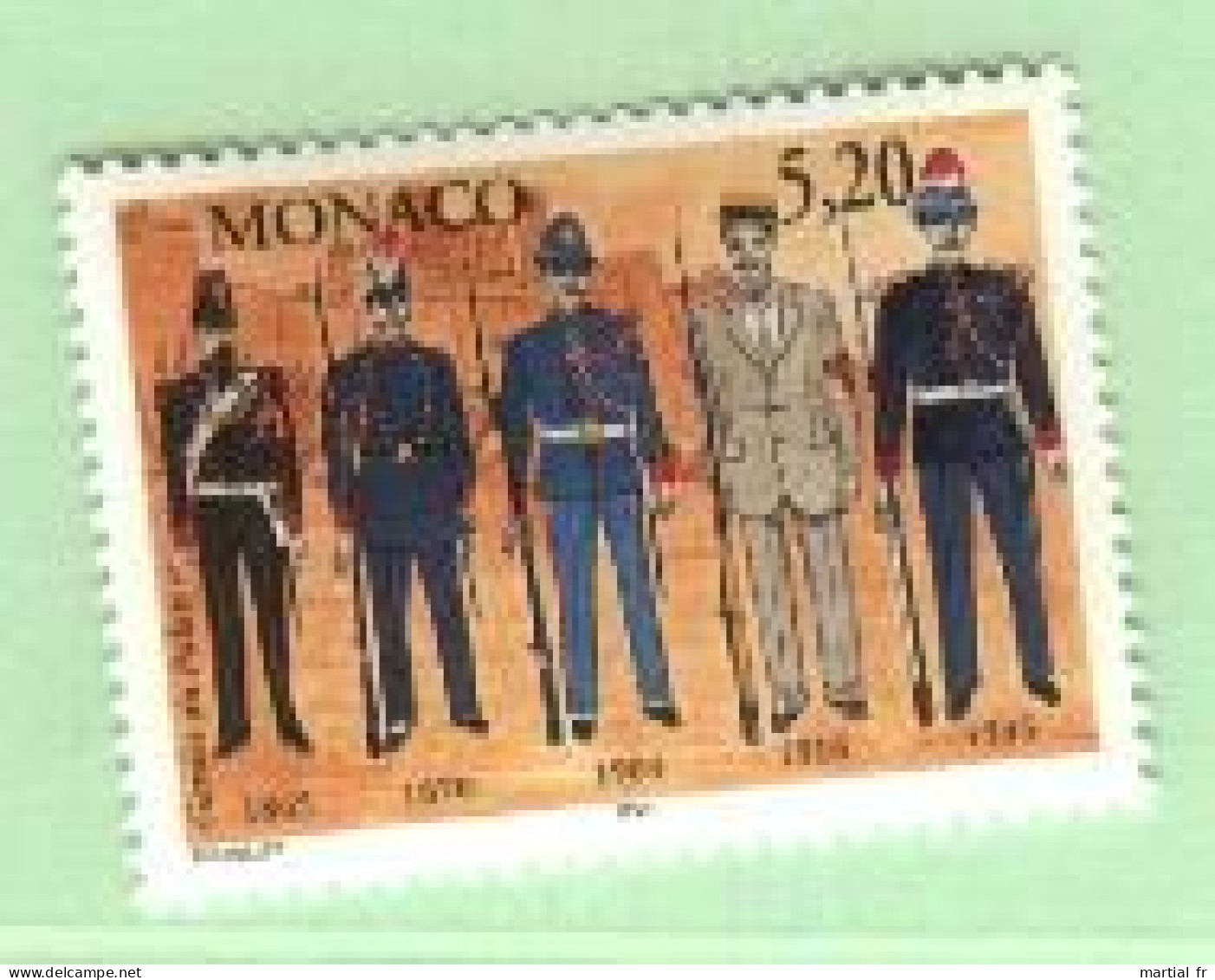 Monaco Compagnie Des Carabiniers Yvert N° 2109 ** MNH UNIFORME 1865 1870 1904 1916 1935 ARMEE MILITAIRE MILITARIA - Autres & Non Classés