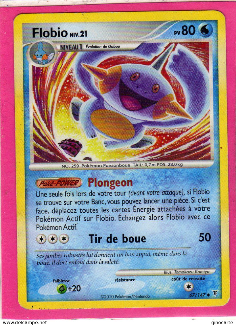 Carte Pokemon Francaise 2010 Platine Vainqueur Suppreme 67/147 Flobio 80pv Bon Etat - Platinum