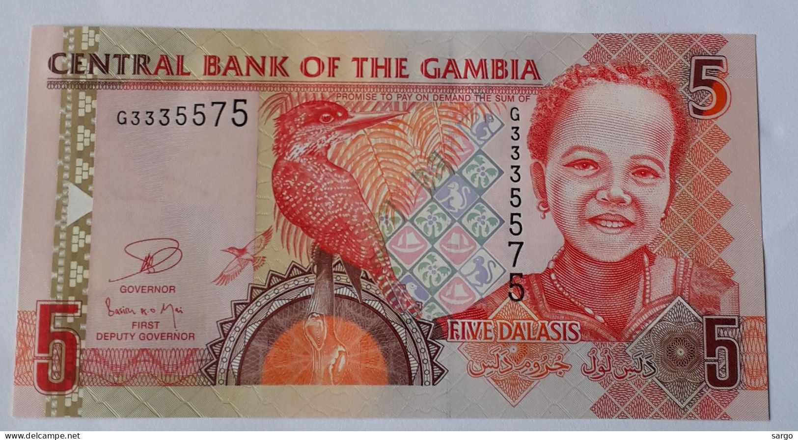 GAMBIA - 5 DALASIS -  P 255  (2013) - UNC - BANKNOTES - PAPER MONEY - - Gambia