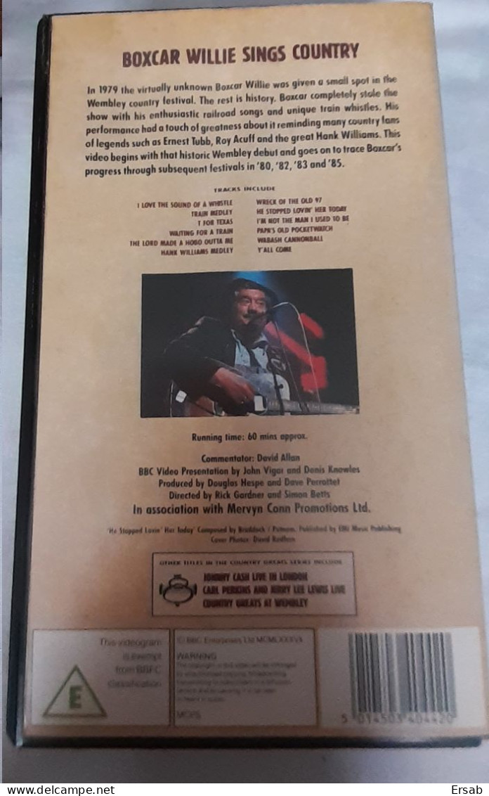 Cassette Vidéo Boxcar Willie Sings Country In Concert Video Tape  VHS - Andere & Zonder Classificatie