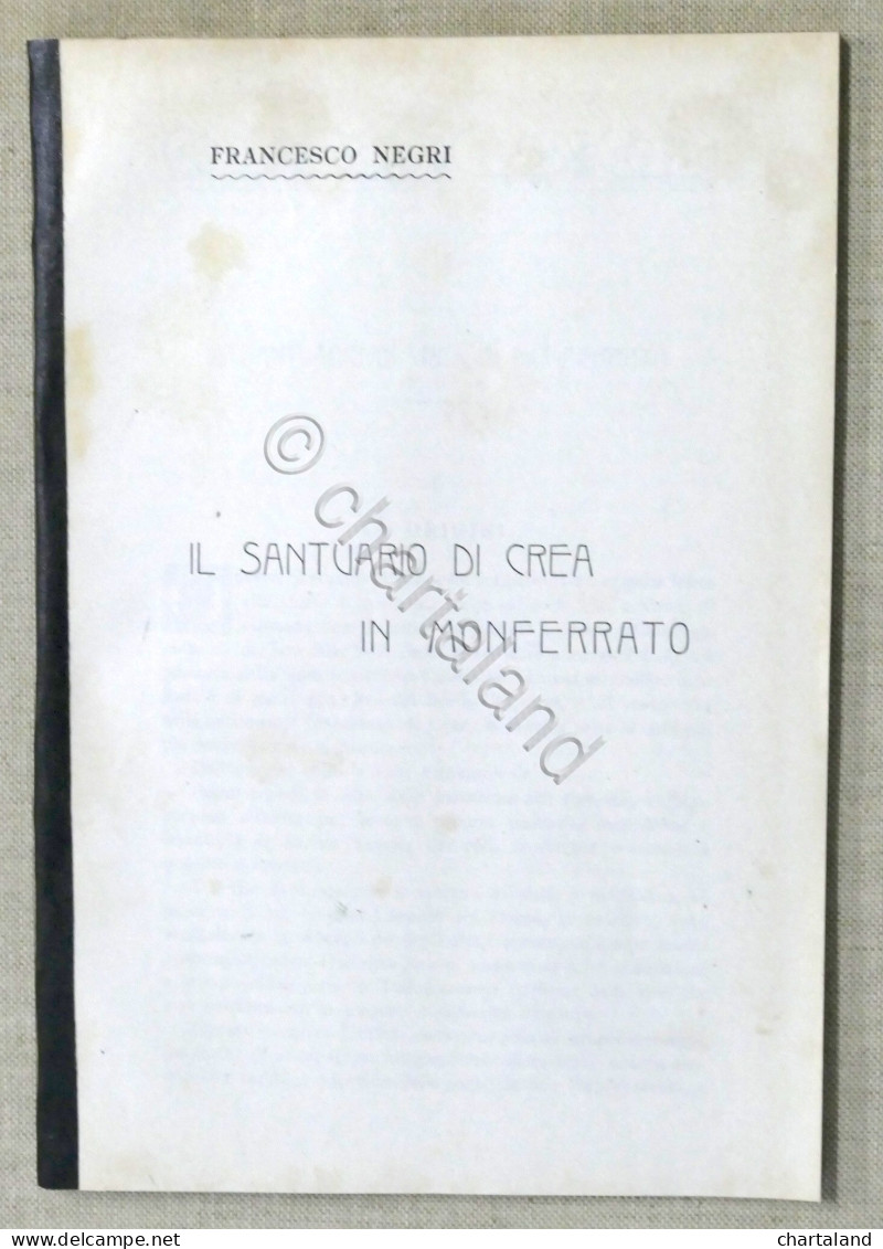 F. Negri - Il Santuario Di Crea In Monferrato - 1915 Ca. - Altri & Non Classificati