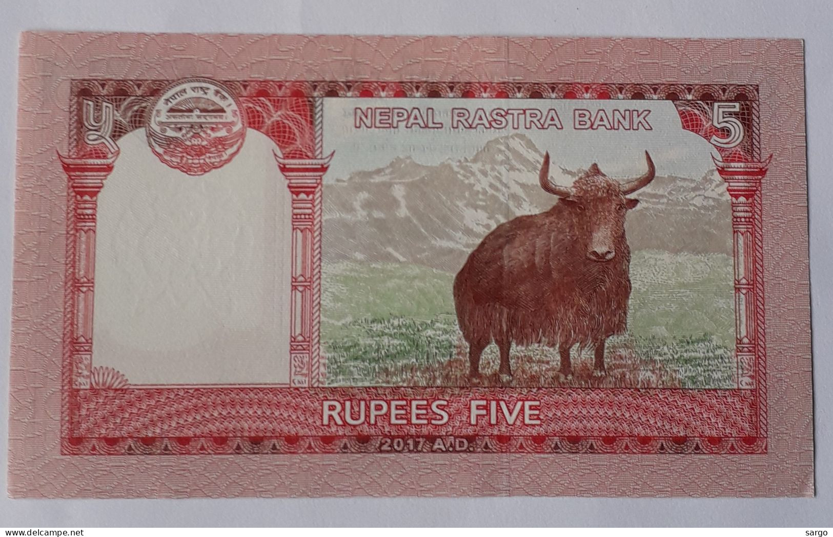 NEPAL -  5 RUPEE  - P 76A  (2017) - UNC - BANKNOTES - PAPER MONEY - CARTAMONETA - - Népal