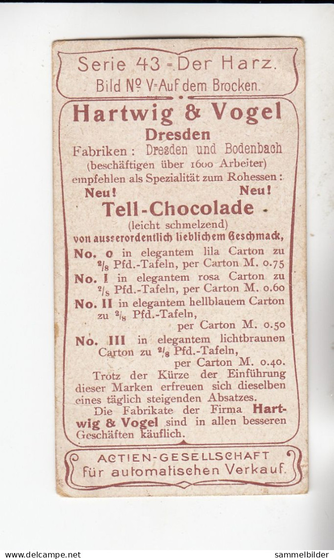 Actien Gesellschaft  Der Harz  Auf Dem Brocken  Serie  43 #5 Von 1900 - Stollwerck