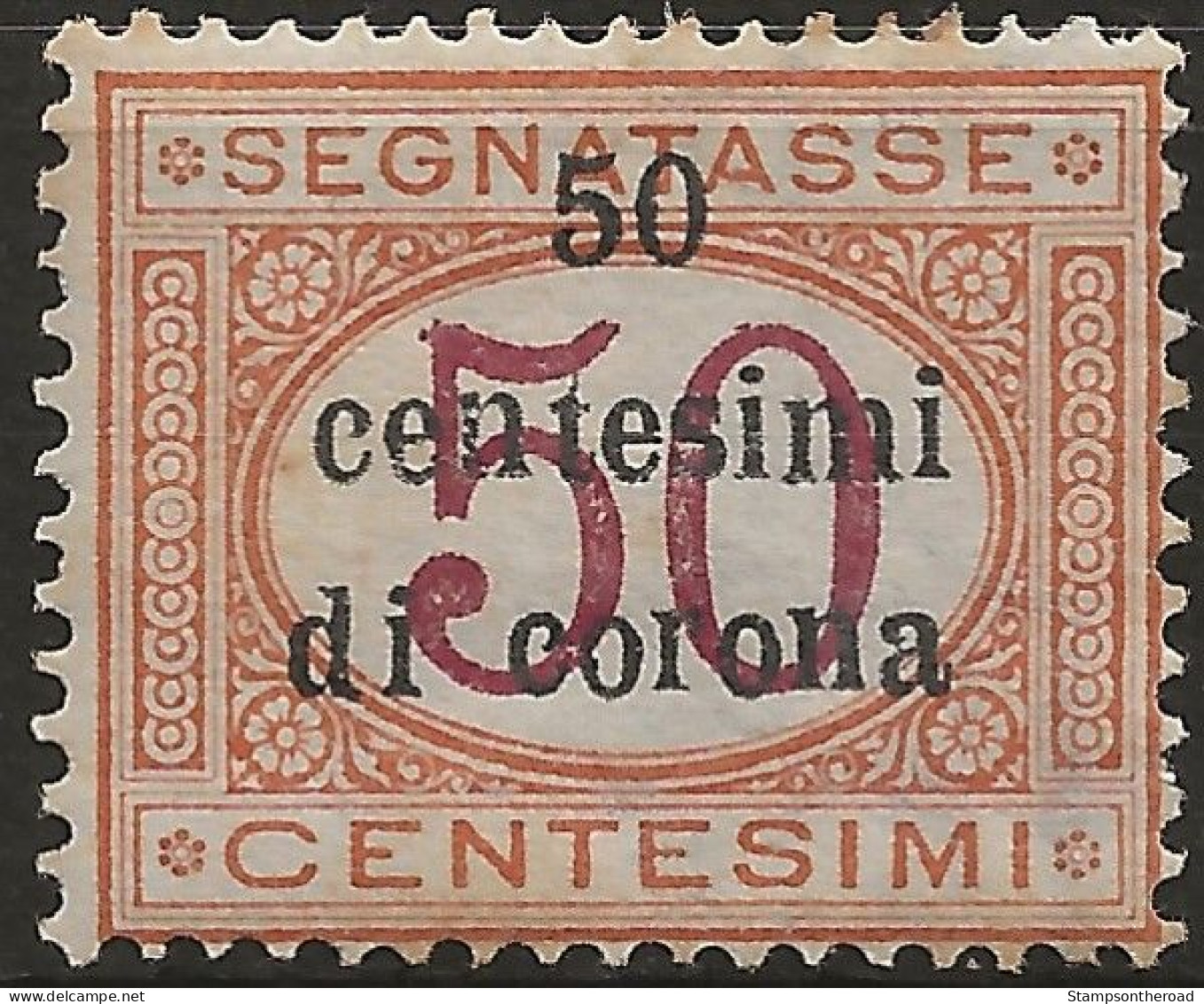TRTTSx6N,1919 Terre Redente - Trento E Trieste, Sassone Nr. 6, Segnatasse Nuovo Senza Linguella **/ - Trentino & Triest