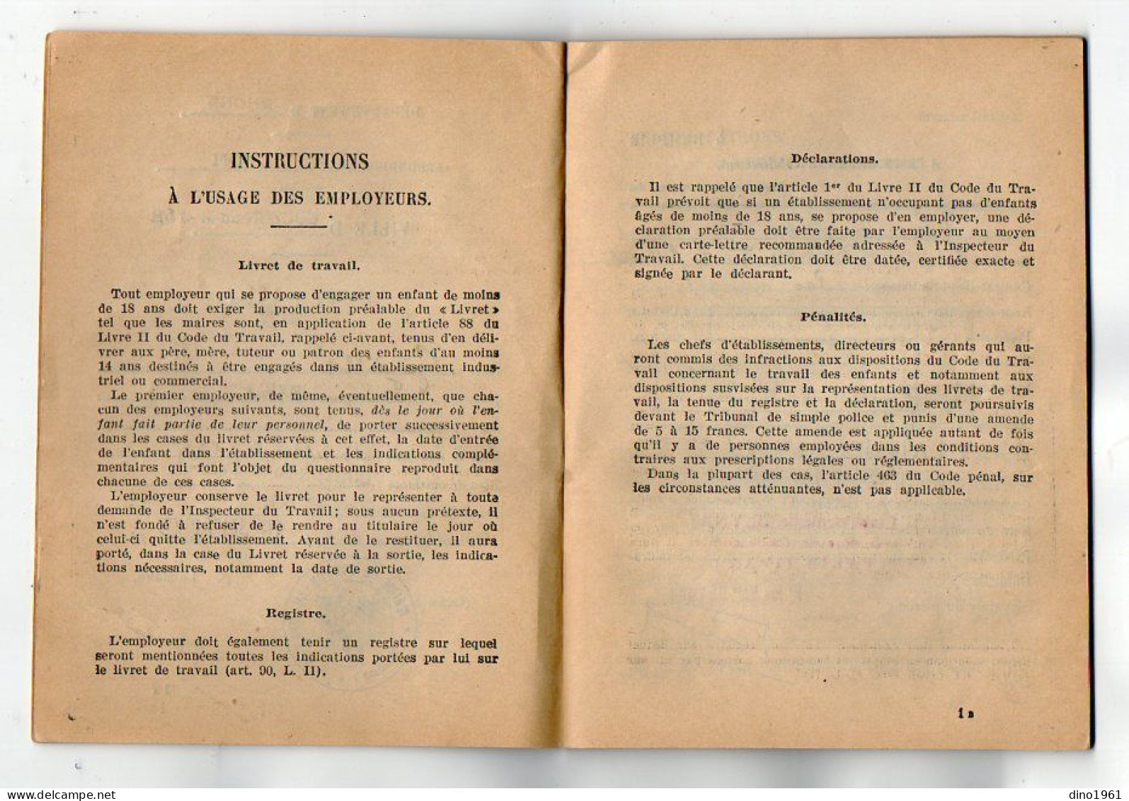 VP23.062 - COUZON AU MONT D'OR 1940 - Livret De Travail Des Enfants - M. GAUDILLOT, Forges.... De VILLEURBANNE & PARIS - Collections