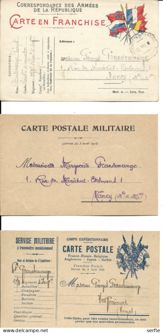 Militariia - Lot De 290 Cartes De Correspondance Militaire En Franchise - 1914-18