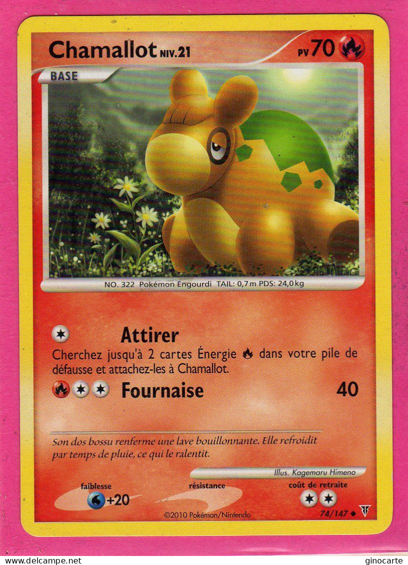 Carte Pokemon Francaise 2010 Platine Vainqueur Suppreme 74/147 Chamallot 70pv Bon Etat - Platine