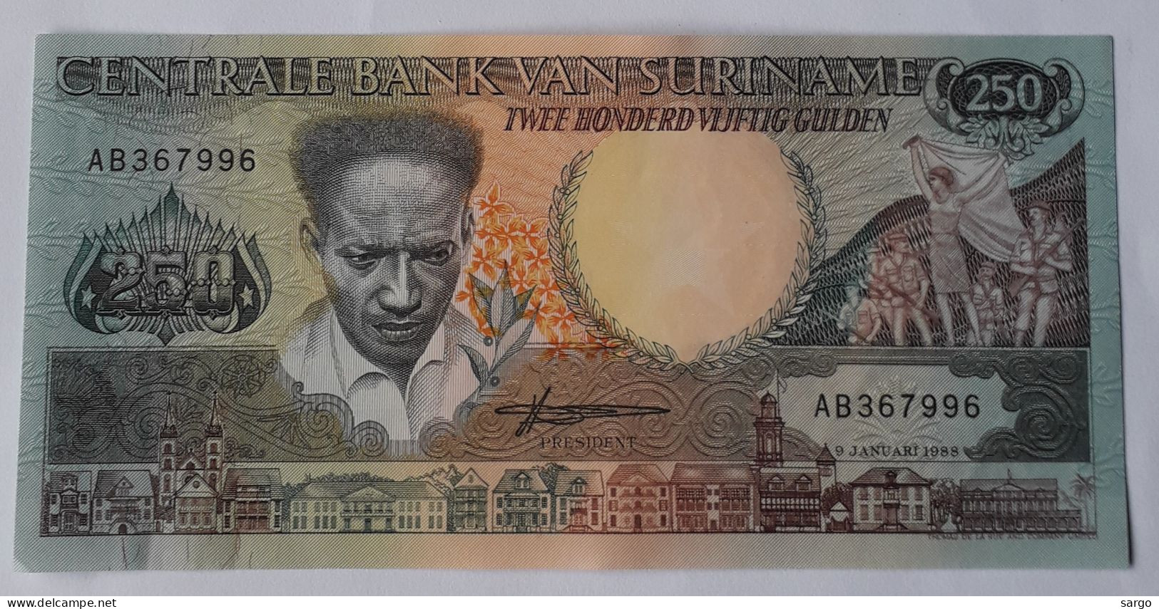 SURINAM - 250 GUILDEN - P 134 (1988) - UNC - BANKNOTES - PAPER MONEY - CARTAMONETA - - Surinam