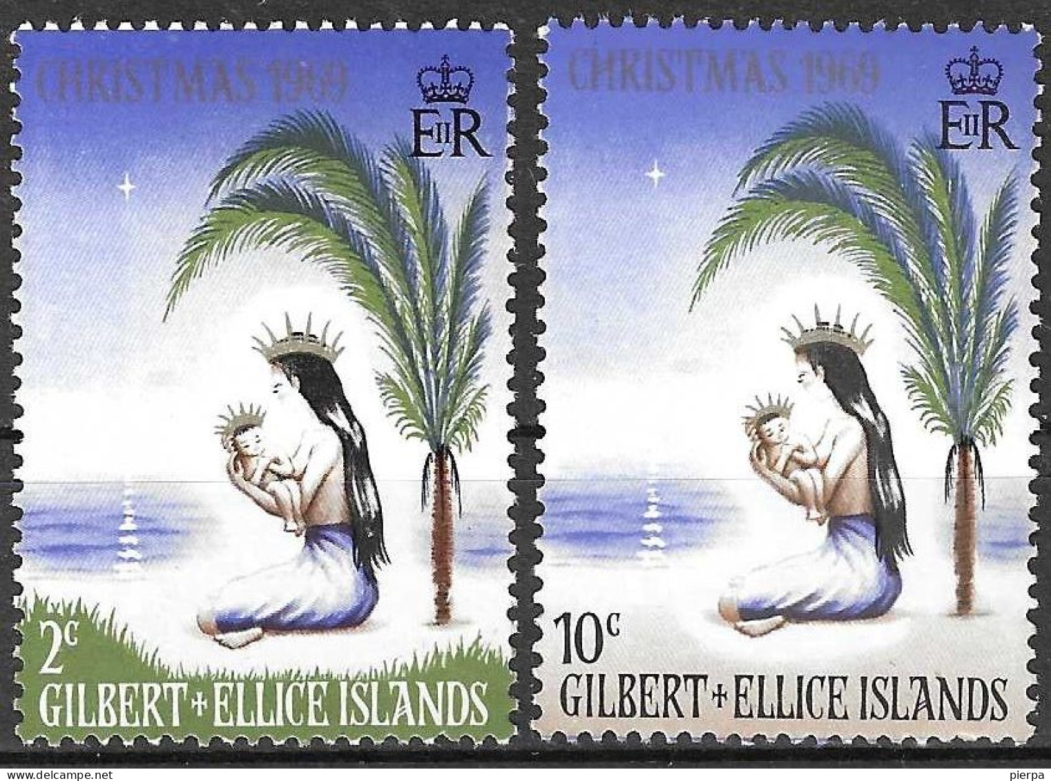 GILBERT + ELLICE ISLANDS - NATALE 1969 - SERIE 2 VALORI - NUOVA MNH** (YVERT 152\33 - MICHEL 152\3) - Isole Gilbert Ed Ellice (...-1979)