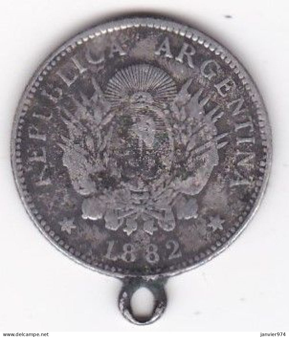 Argentine Tucuman 20 Centavos 1882 En Argent, Montée (boucle) - Argentinië