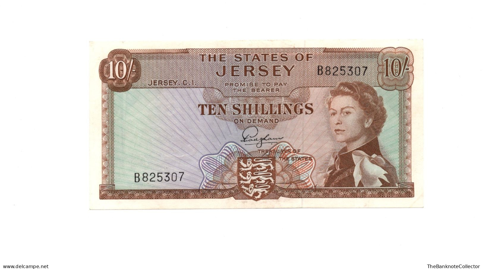 Jersey 10 Shillings ND 1963 QEII P-7a EF - Jersey