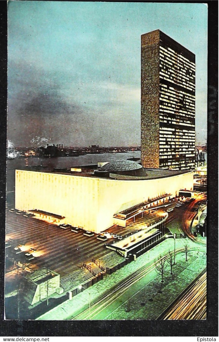 ► UNITED NATIONS Building At Night 1960s  - NEW YORK CITY (Architecture) - Manhattan