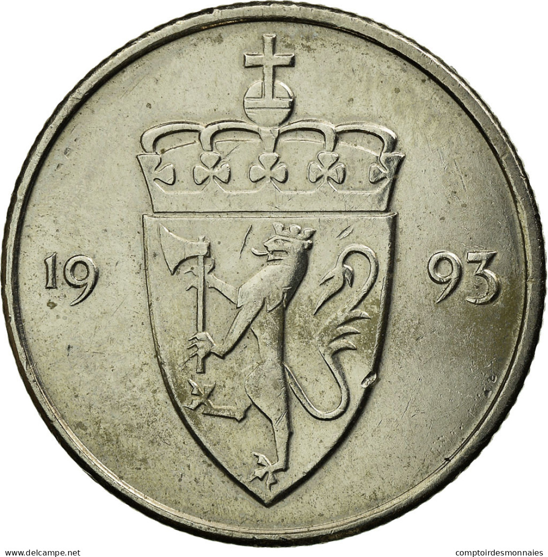 Monnaie, Norvège, Olav V, 50 Öre, 1993, TTB, Copper-nickel, KM:418 - Norvège
