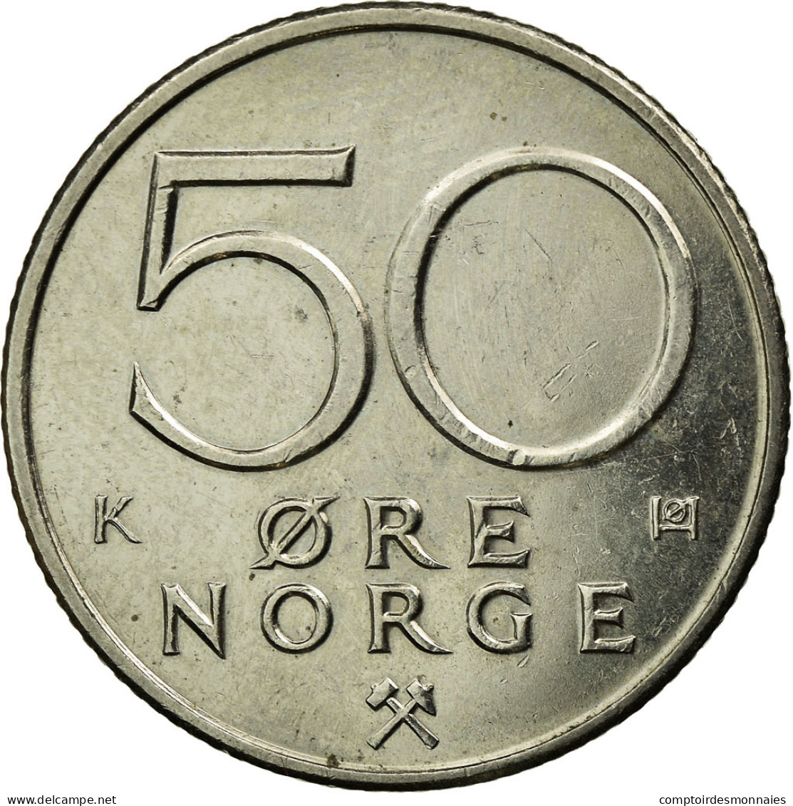 Monnaie, Norvège, Olav V, 50 Öre, 1993, TTB, Copper-nickel, KM:418 - Norvège