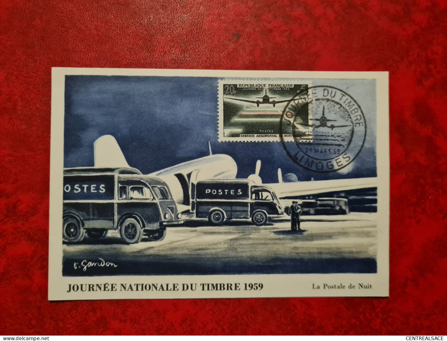 Carte 1959 MAXI   LIMOGES JOURNEE DU TIMBRE LA POSTALE DE NUIT - Non Classés