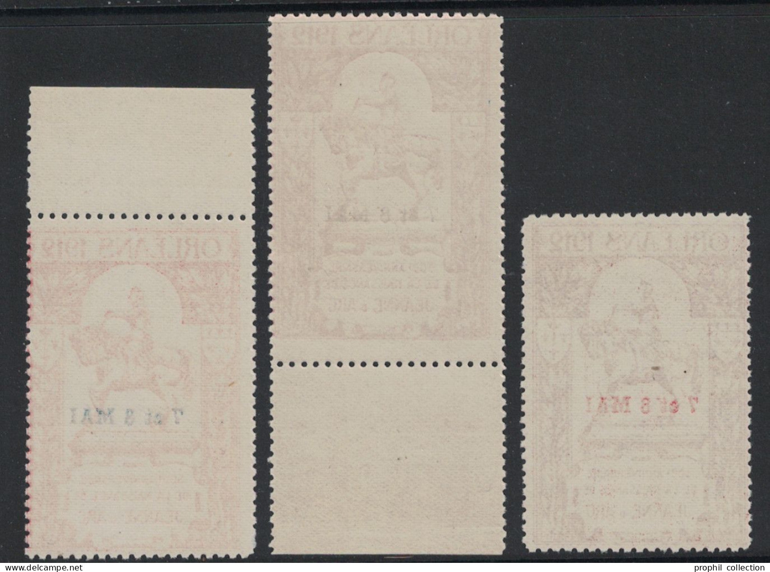 LOT De 3 VIGNETTES NEUF ** LUXE (PAS COURANT DANS CETTE QUALITÉ) " ORLÉANS 1912 / 500e ANNIVERSAIRE DE JEANNE D'ARC " - Philatelic Fairs