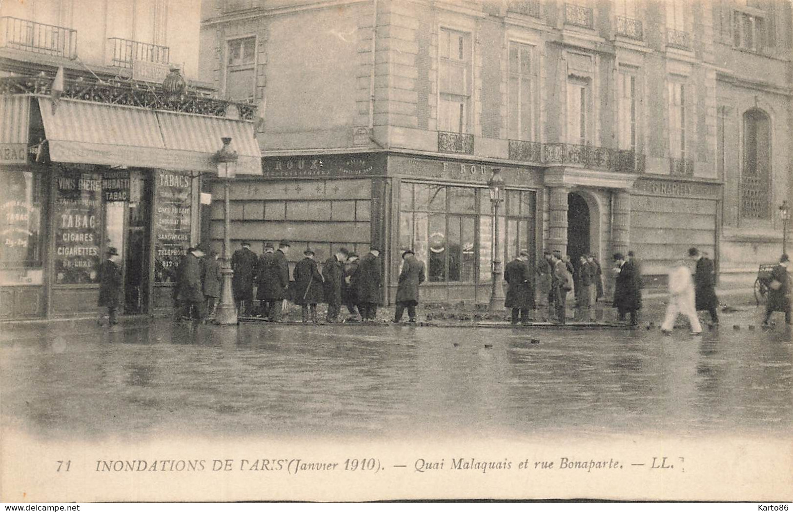 Paris * 6ème * Inondations De Paris  , Janvier 1910 * Quai Malaquais Et Rue Bonaparte * Débit De Tabac Tabacs - Paris (06)