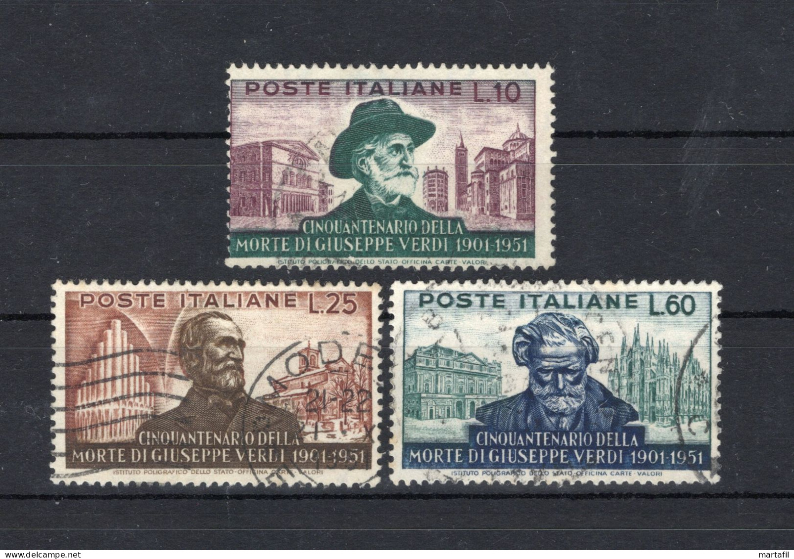 1951 Repubblica Italia SET USATO Giuseppe Verdi - 1946-60: Oblitérés