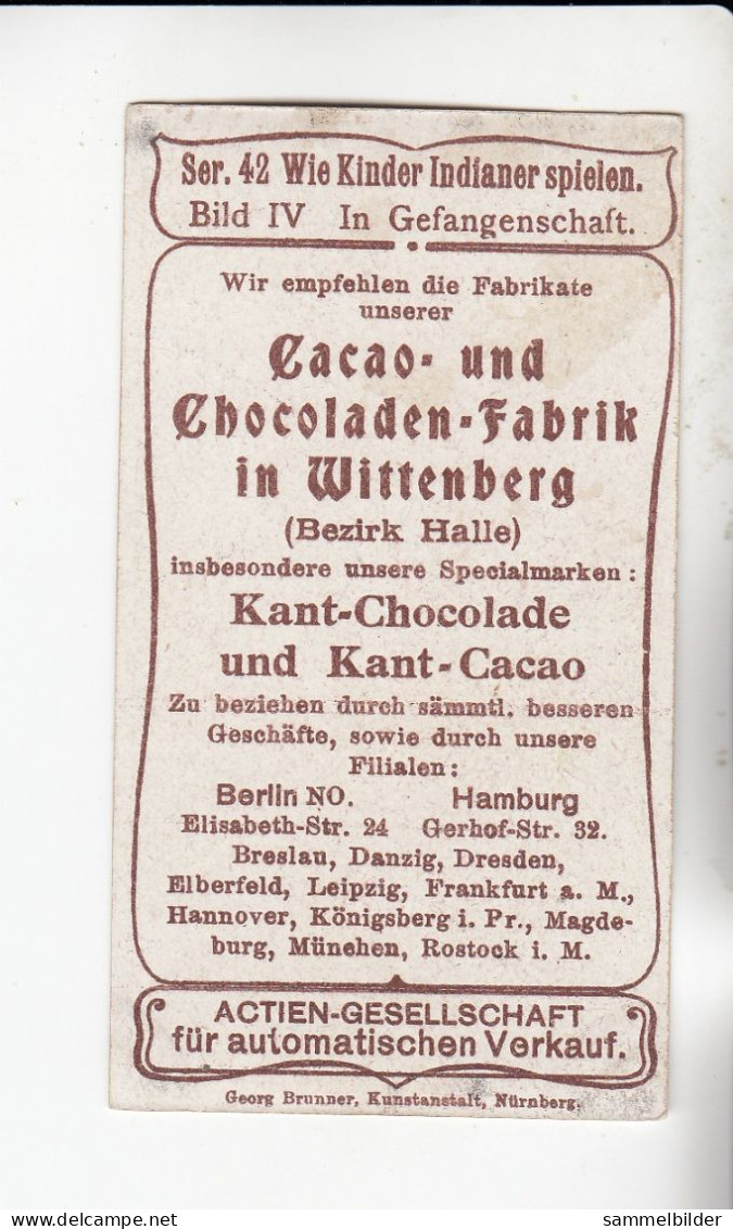 Actien Gesellschaft  Wie Kinder Indianer Spielen In Gefangenschaft    Serie  42 #4  Von 1900 - Stollwerck