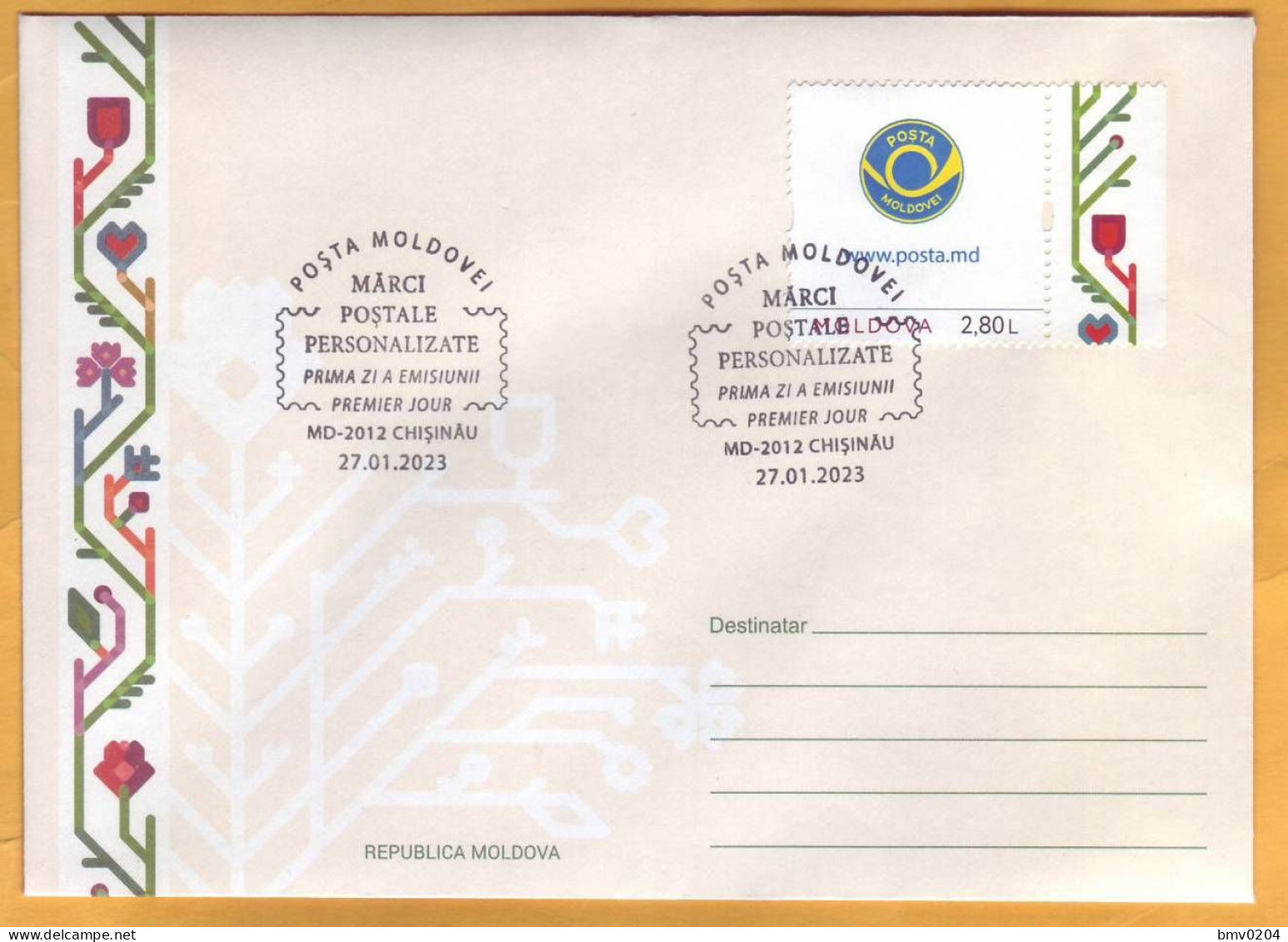 2023  Moldova Moldavie    FDC  Personalized Postage Stamps - Moldavia