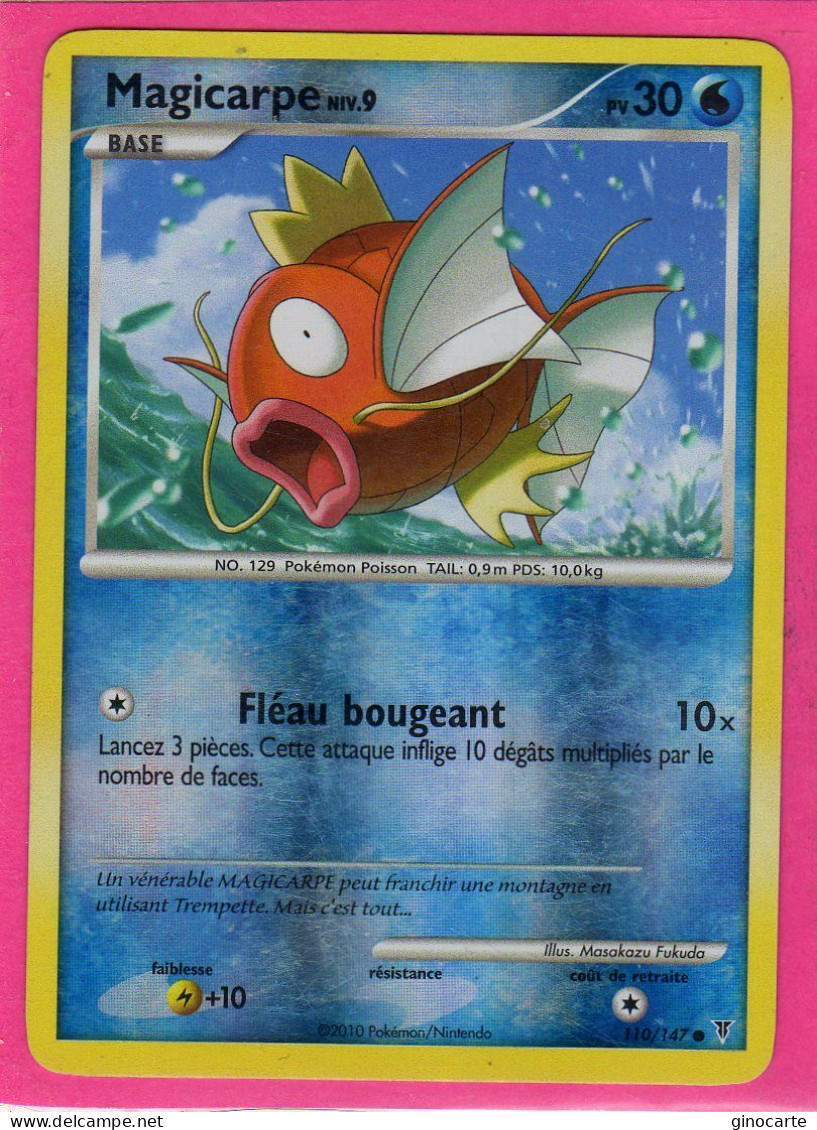 Carte Pokemon Francaise 2010 Platine Vainqueur Suppreme 110/147 Magicarpe 30pv Bon Etat Brillante - Platine