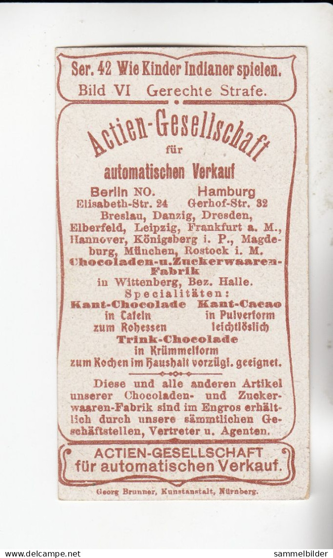 Actien Gesellschaft  Wie Kinder Indianer Spielen Gerechte Strafe    Serie  42 #6  Von 1900 - Stollwerck