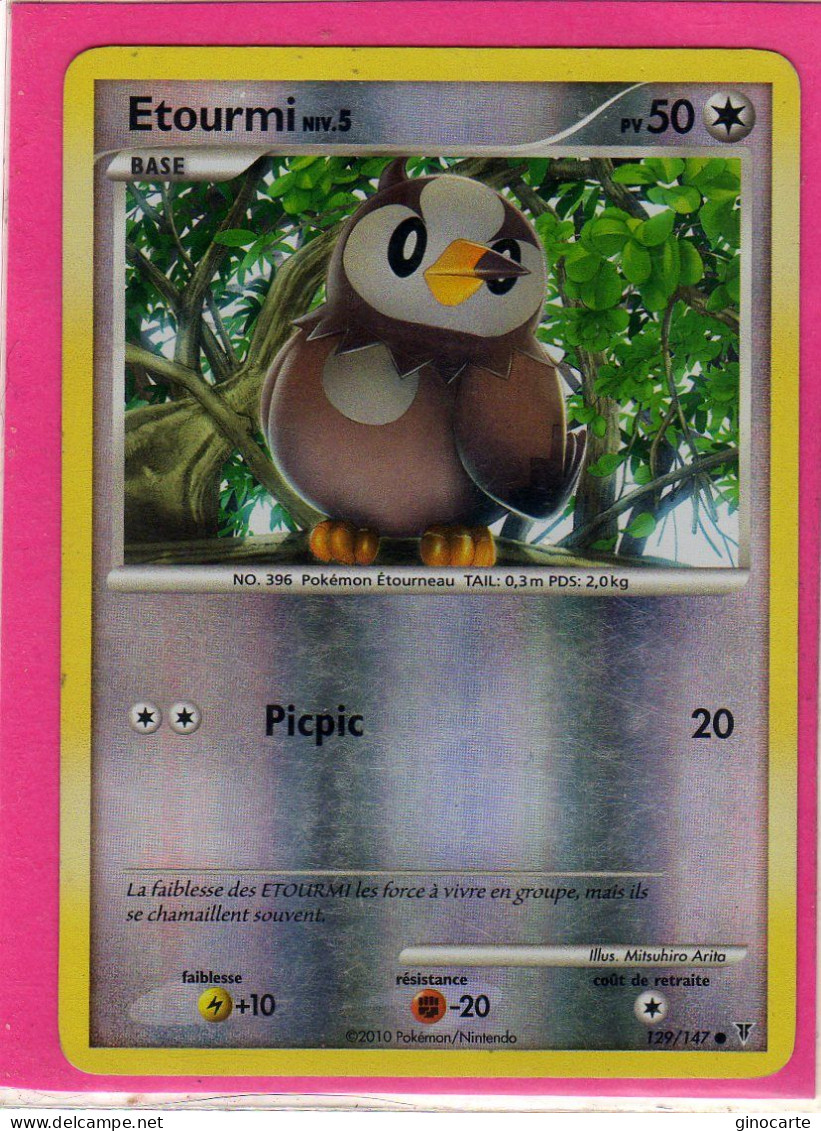 Carte Pokemon Francaise 2010 Platine Vainqueur Suppreme 129/147 Etourmi 50pv Bon Etat Brillante - Platin