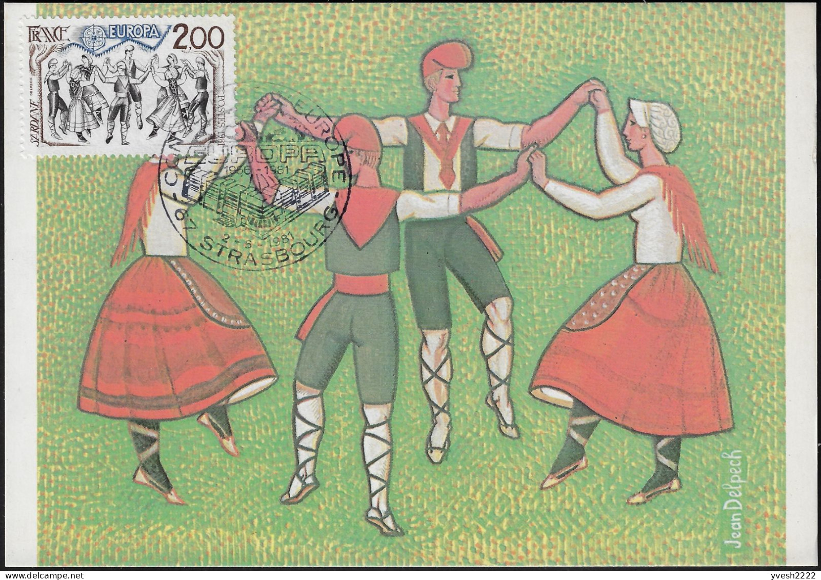 Andorre Français 1981 Y&T 293 Sur Carte Maximum. Europa, Folklore, Danse Folklorique : Le Contrepas - Danse