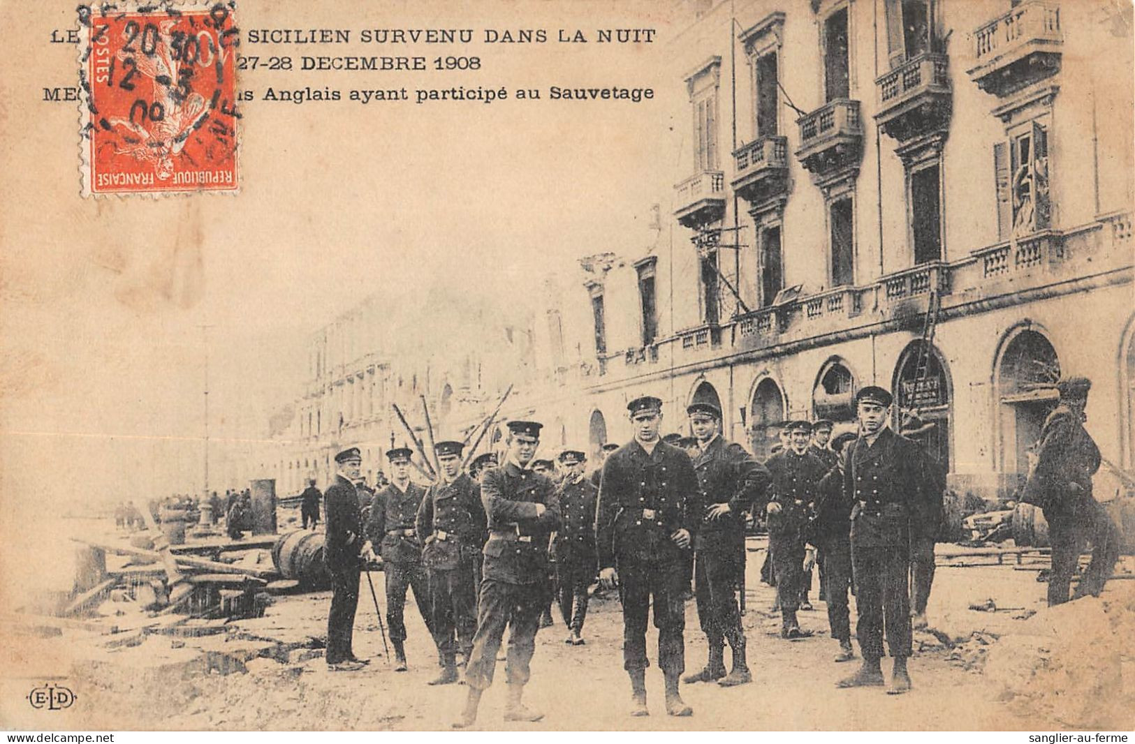 CPA ITALIE / MESSINE / LES ANGLAIS AYANT PARTICIPE AU SAUVETAGE 1908 - Other & Unclassified