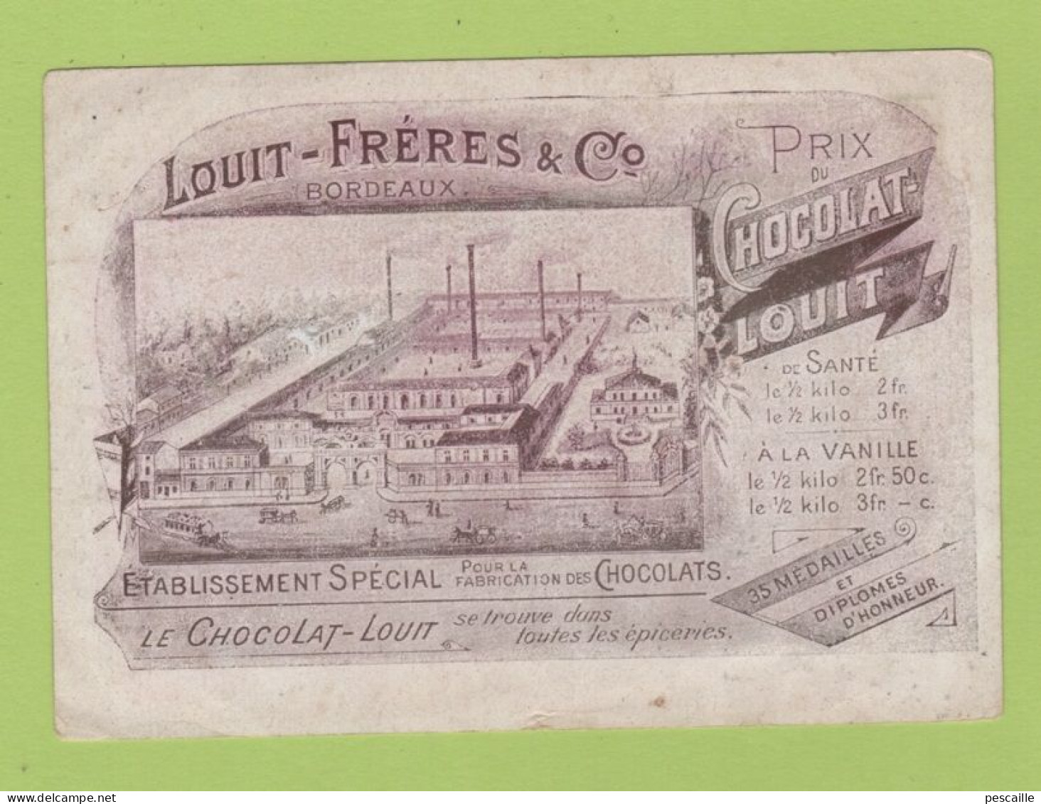 ANCIEN CHROMO CHOCOLAT LOUIT BORDEAUX - Mme GABRIELLE KRAUSS UNE  DE NOS PLUS GRANDES TRAGEDIENNES LYRIQUES - Louit