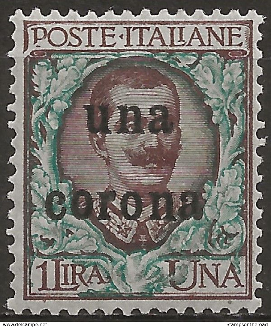 TRDA1NA,1919 Terre Redente - Dalmazia, Sassone Nr. 1, Francobollo Nuovo Senza Linguella **/ Centratura Ottima - Dalmatië