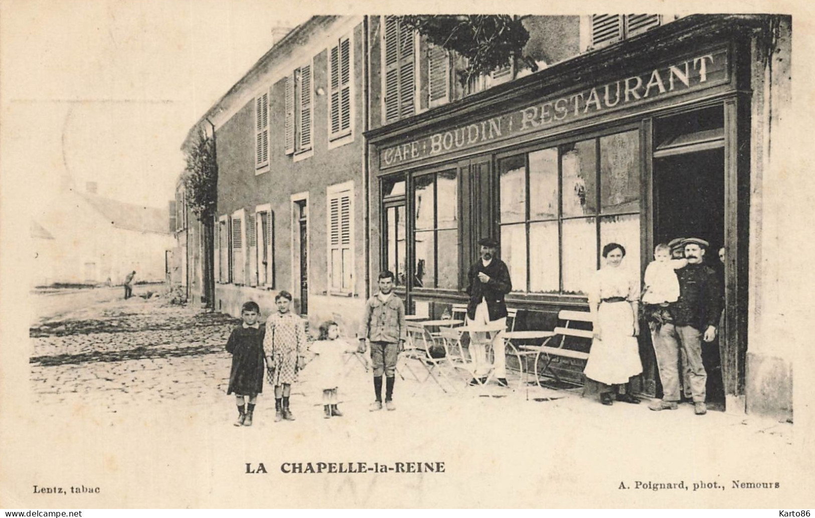 La Chapelle Reine * Devanture Café BOUDIN Restaurant * Commerce * Villageois Village Enfants - La Chapelle La Reine