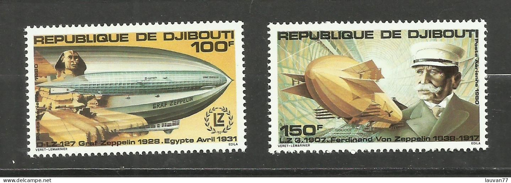 Djibouti POSTE AERIENNE N°144, 145 Neufs** Cote 6.25€ - Djibouti (1977-...)