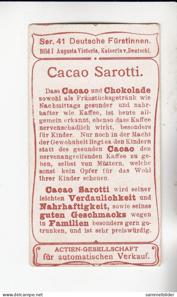 Actien Gesellschaft  Deutsche Fürstinnen Augusta Victoria Kaiserin Von Deutschland      Serie  41 #1  Von 1900 - Stollwerck