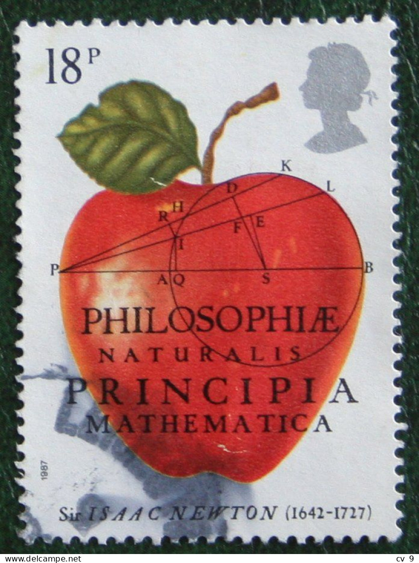 APPLE Science Fruit ISAAC NEWTON (Mi 1101) 1987 Used Gebruikt Oblitere ENGLAND GRANDE-BRETAGNE GB GREAT BRITAIN - Gebruikt