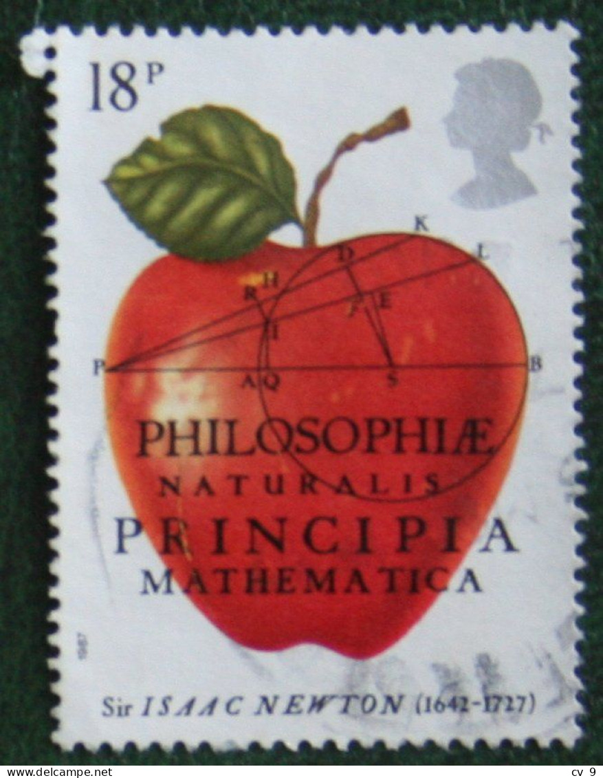 APPLE Science Fruit ISAAC NEWTON (Mi 1101) 1987 Used Gebruikt Oblitere ENGLAND GRANDE-BRETAGNE GB GREAT BRITAIN - Gebruikt