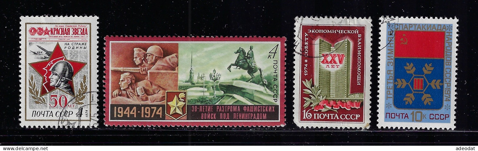 RUSSIA  1974 SCOTT #4166,4167,4169,4172 USED - Oblitérés