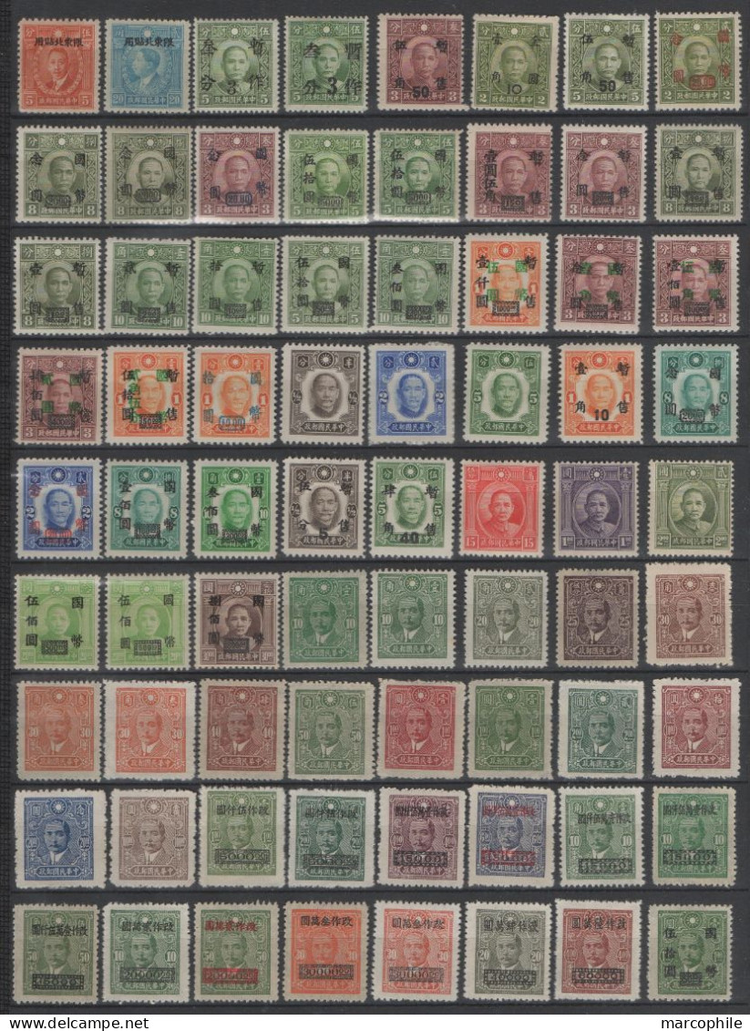 CHINA  / 177 UNUSED STAMPS / 3 SCANS (ref 9068) - 1912-1949 Republic