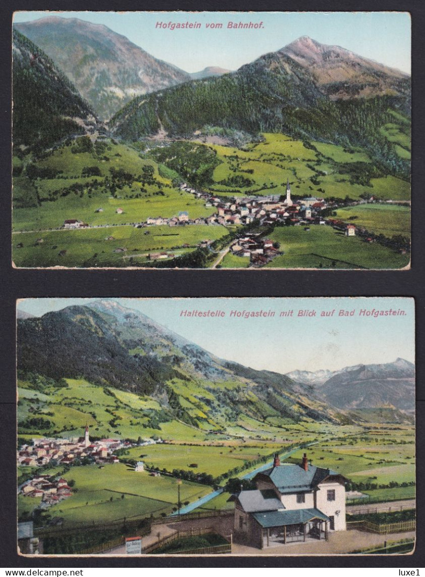 AUSTRIA  ,   Hofgastein  ,  RAILWAY  ,   TWO OLD  POSTCARD - Bad Hofgastein