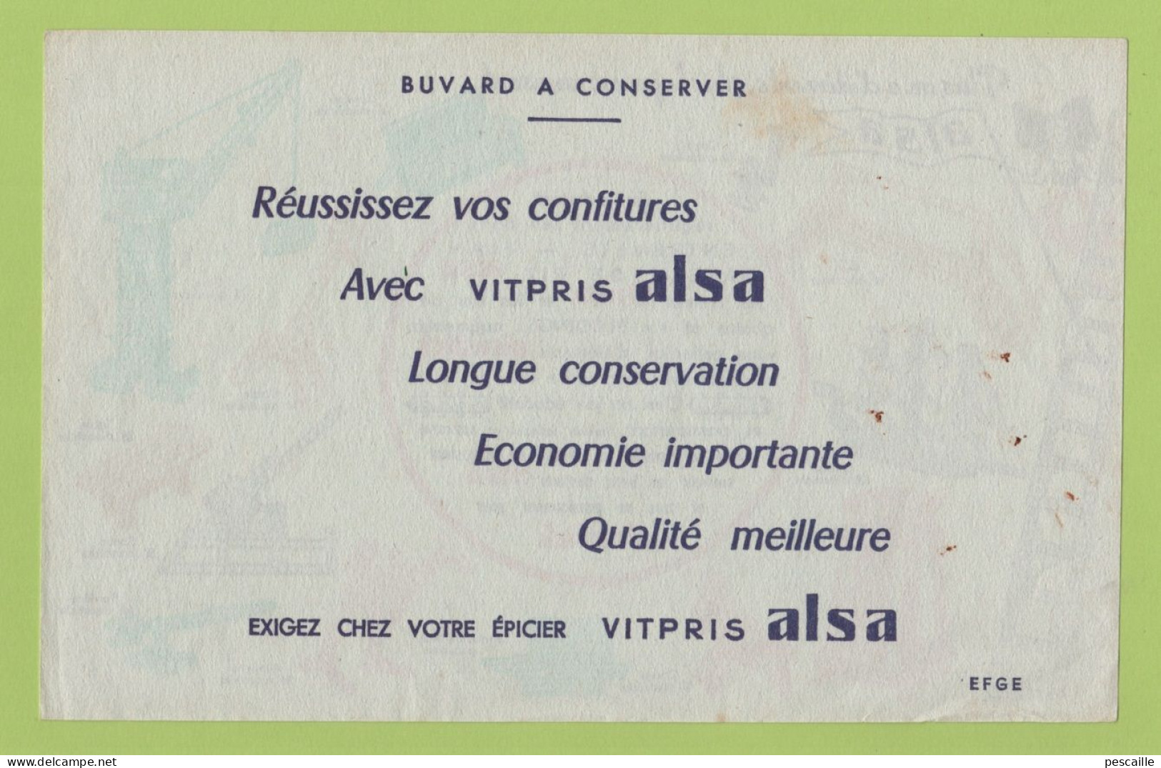 JOLI BUVARD ALSA - JEU DE CONSTRUCTION ALSASTICK / VITPRIS ALSA POUR LES CONFITURES - Sucreries & Gâteaux