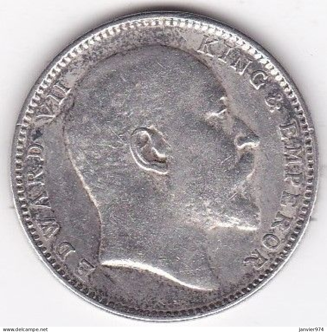 Inde Britannique, One Rupee 1907,  Edward VII,  En Argent , KM# 508 - Inde