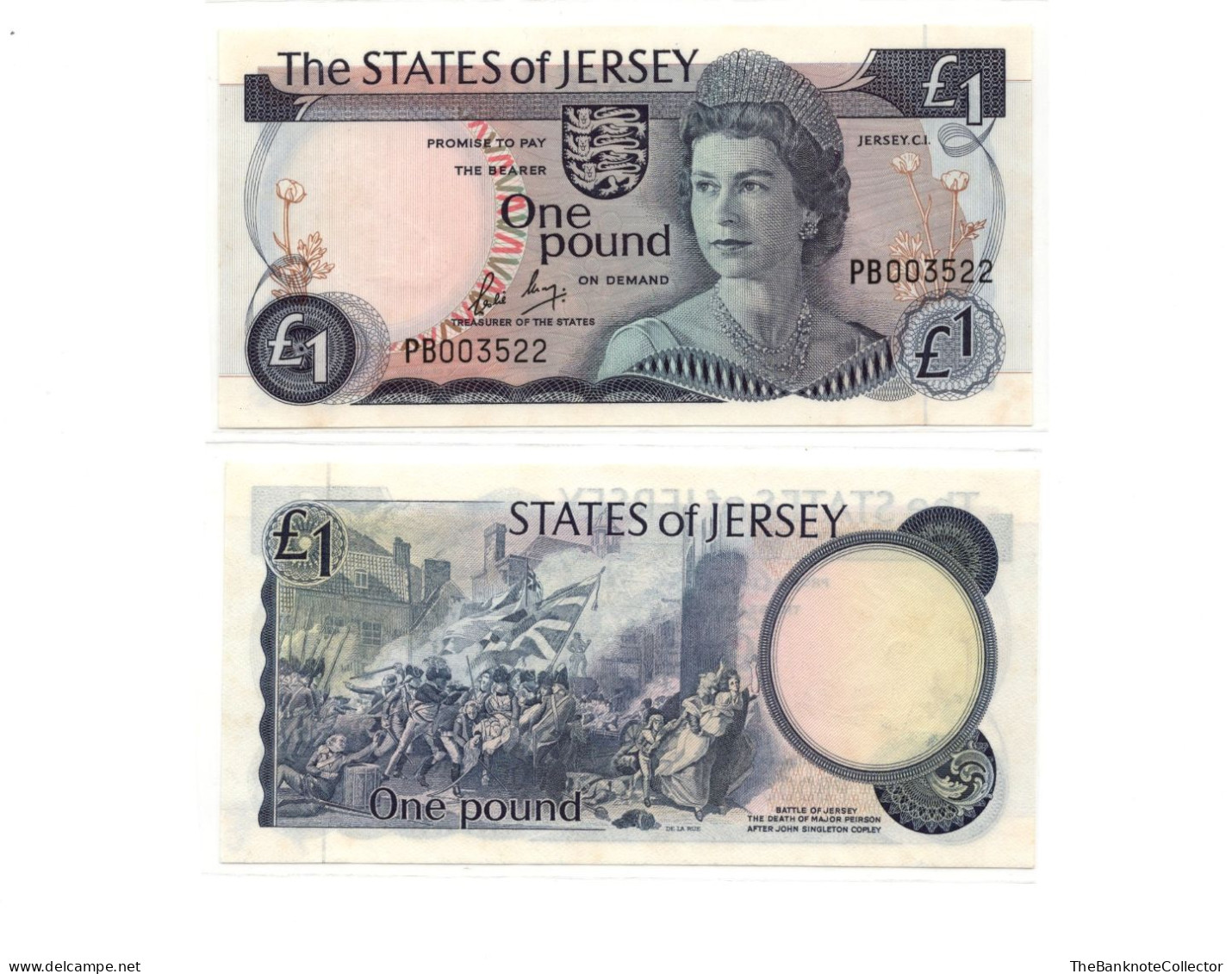 Jersey 1 Pound ND 1976 QEII P-11 UNC Prefix TB - Jersey